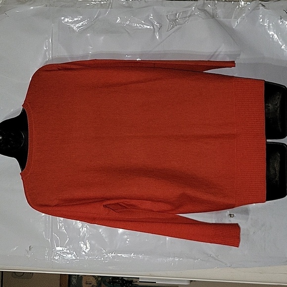 EILEEN FISHER Designer Boxy Long Sleeve Sweater Blouse Top Breathable TP Red - Picture 5 of 8